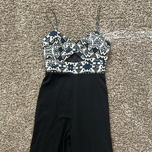 Jumpsuit with Black pants and Aztec style top